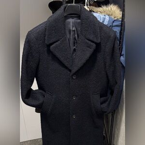 J crew wide lapel Italian Wool Ludlow Topcoat- Navy, Sz 38s- Like new!